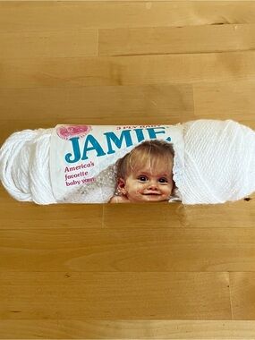 Vintage Jamie Baby Yarn Art. 870 White 200 Single Skein Dye Lot 36877 USA Made